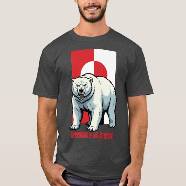Camiseta Polar bear Greenland is not American (Frente)