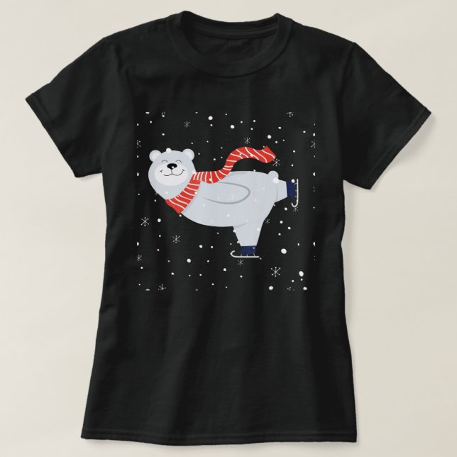 Camiseta Polar Bear Ice Esfolando Engraçados Bebidas De Nat (Frente do Design)