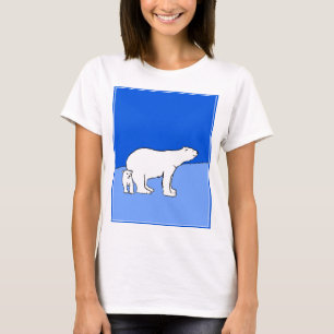 Camiseta Polar Bear Mãe e Pintura em Cubo - Arte Selvagem
