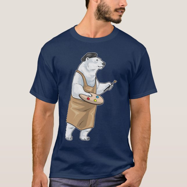 Camiseta Polar bear Painter Paintbrush Painting (Frente)