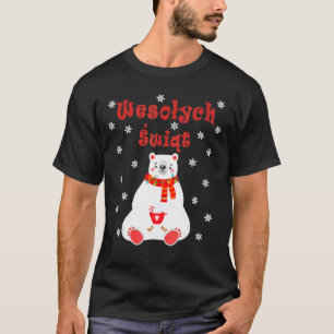 Camiseta Polar Bear Pajama Lights Christmas Wesolych Swit