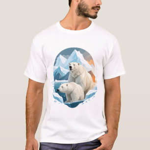 Camiseta Polar Bear Vetor Arte Animal Majestosa Natureza Se