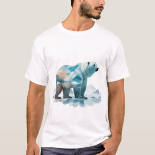 Camiseta Polar Bear Vetor Arte Animal Majestosa Natureza Se