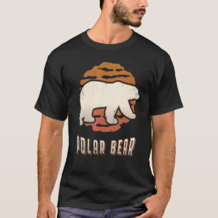 Camiseta Polar Bear Vintage Retro Classic Animal Sunset