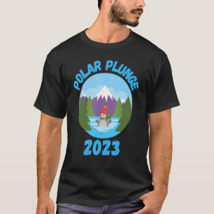 Camiseta Polar Plunge Ice Jump Engraçado Urso Polar Engraça