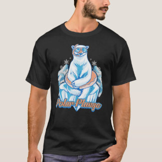 Camiseta Polar Plunge Ice Jump Engraçado Urso Polar Engraça