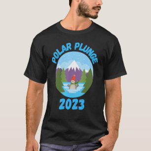 Camiseta Polar Plunge Ice Jump Engraçado Urso Polar Engraça