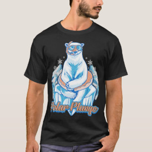 Camiseta Polar Plunge Ice Salta Engraçado Urso Polar Invern