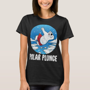 Camiseta Polar Plunge Ice Salta Engraçado Urso Polar Invern