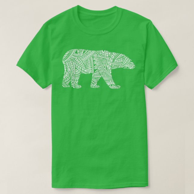 Camiseta Polar Urso Ártico Aztec Maya Maori Tribal P (Frente do Design)
