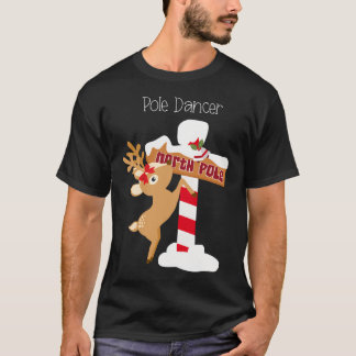 Camiseta Pole Dancer Engraçado Reindeer de Natal