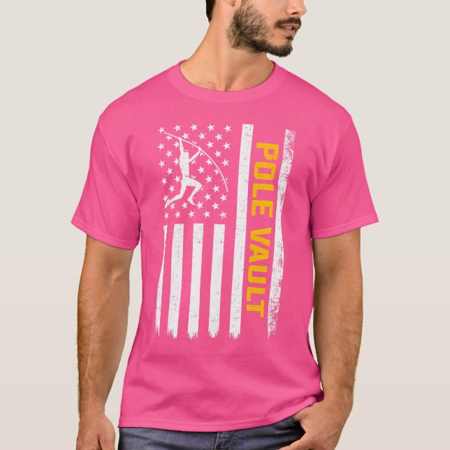 Camiseta Pole Vault American Flag Pole Vault (Frente)