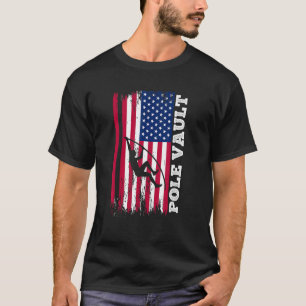 Camiseta Pole Vault Atleta Americano Flag Pole Vaulting EUA