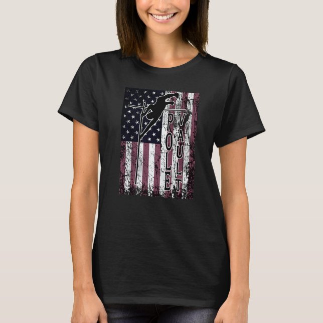 Camiseta Pole Vault Clearing the Bar Independence Day (Frente)