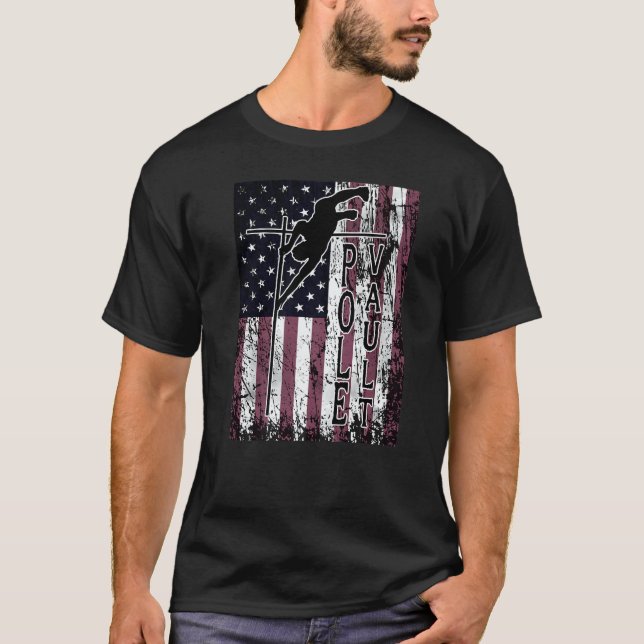 Camiseta Pole Vault Clearing the Bar Independence Day (Frente)