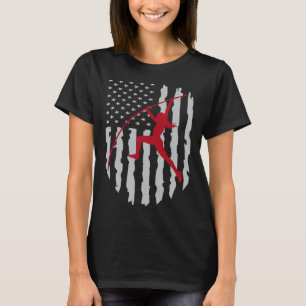 Camiseta Pole Vault Girl American Flag USA Patriotic Poli
