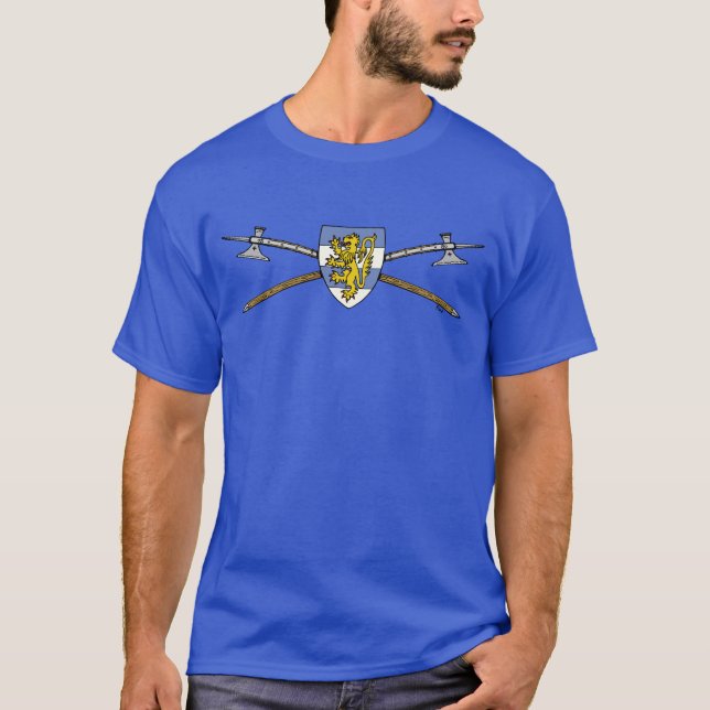 Camiseta Poleaxes e blindagem medievais (Frente)