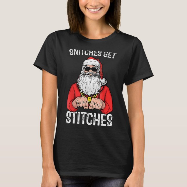 Camiseta Polegadas Obtêm Papais noeis (Frente)