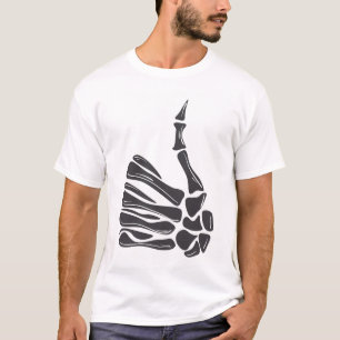 Camiseta Polegar Para Cima Mão de Esqueleto