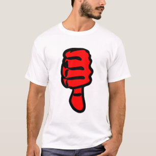 Camiseta Polegares vermelhos para baixo