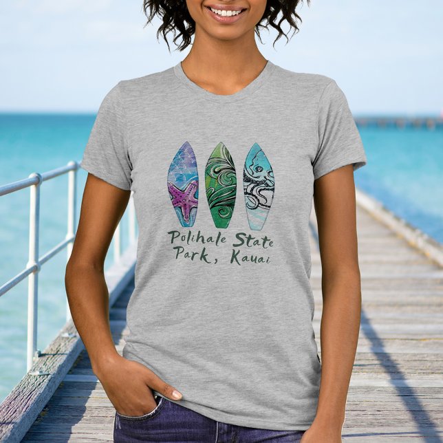Camiseta Polhale Kauai Watercolor Surfboards (Criador carregado)