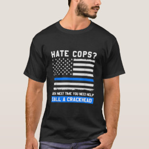 Camiseta Poli Engraçado Dizendo Linha Azul Esmagadora Bande
