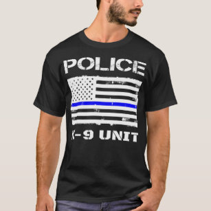 Camiseta Police K9 Unit Thin Blue Line US American Flag K9 