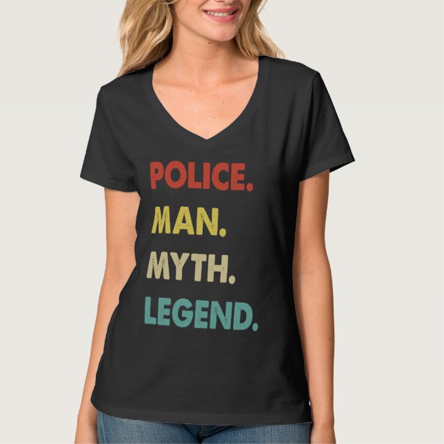 Camiseta Police Man Myth Legend (Frente)