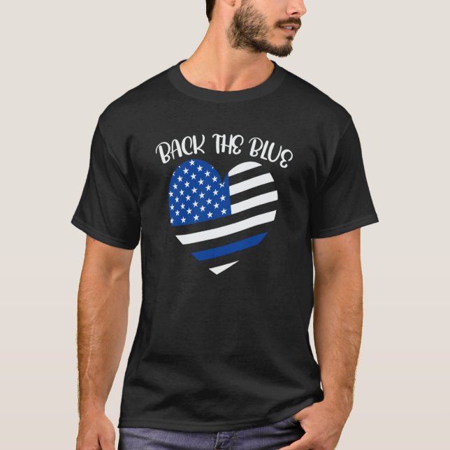 Camiseta Police Officer Back The Blue Police Supporter (Frente)