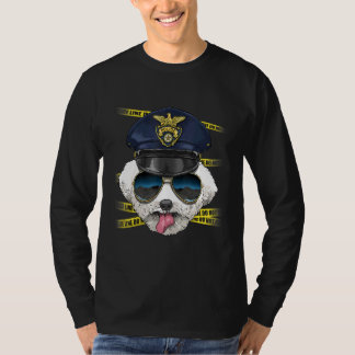 Camiseta Police Officer Bichon Frise PD Cop Crime Scene K9