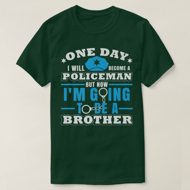 Camiseta Police Officer Brother Policeman Pregnancy Announc (Frente do Design)