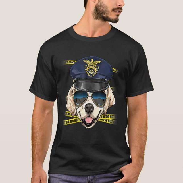 Camiseta Police Officer Golden Retriever Cop Crime Scene K9 (Frente)