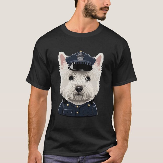 Camiseta Police Officer Westie On Police West Highland Whit (Frente)
