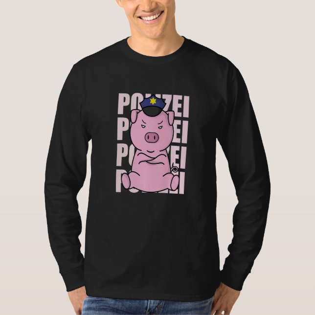Camiseta Police Pig with Police Cap (Frente)