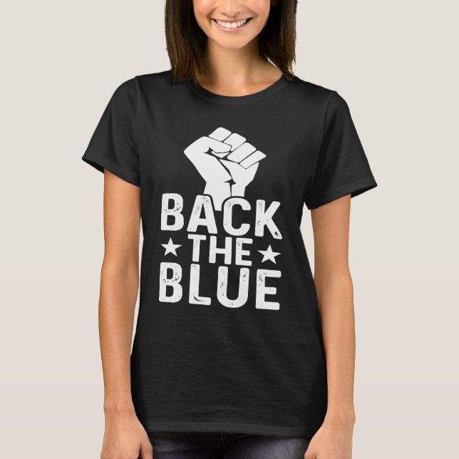 Camiseta Police Supporter I Back The Blue Police Officer Bl (Frente)