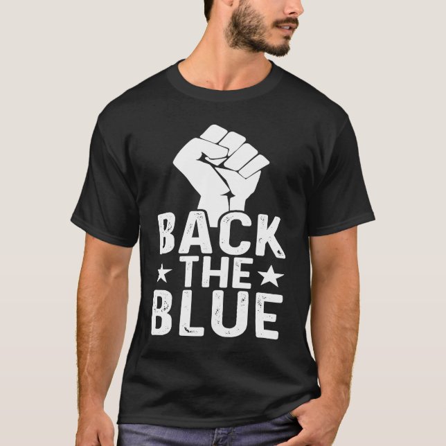 Camiseta Police Supporter I Back The Blue Police Officer Bl (Frente)