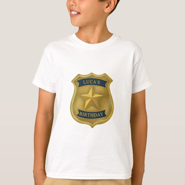 Camiseta Police Themed Policeman Cop Birthday Boy (Frente)