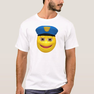 Camiseta Polícia amarelo feliz