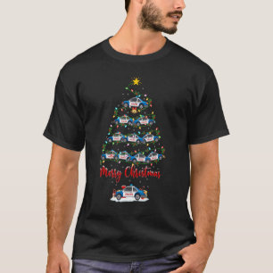 Camiseta Polícia Carro-Árvore de Natal Luz de Polícia - Car