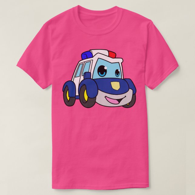 Camiseta Polícia com luz azul e sirene (Frente do Design)