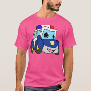 Camiseta Polícia com luz azul e sirene