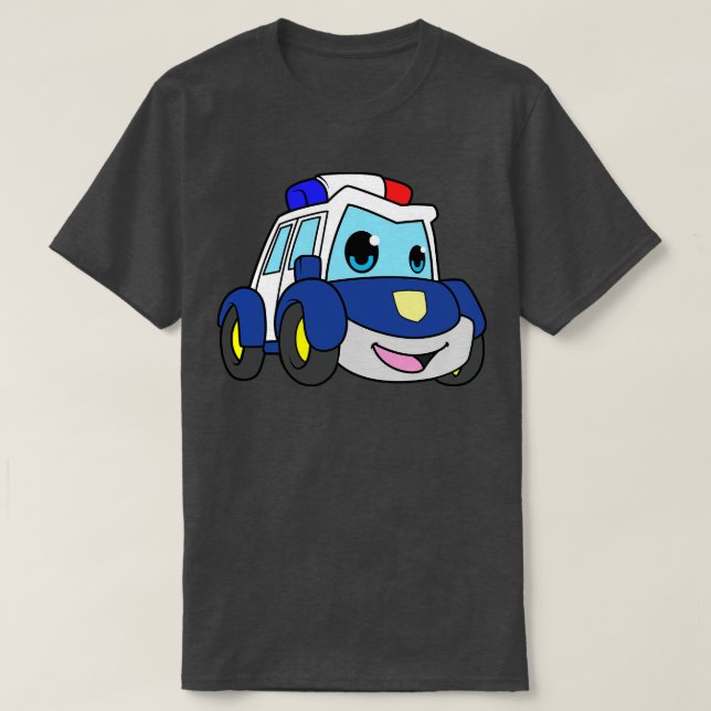 Camiseta Polícia com luz azul e sirene (Frente do Design)