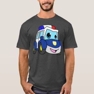 Camiseta Polícia com luz azul e sirene