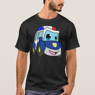 Camiseta Polícia com luz azul e sirene