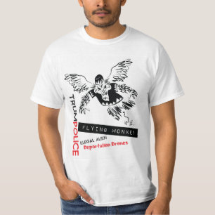 Camiseta Polícia da deporta16cao do macaco do vôo