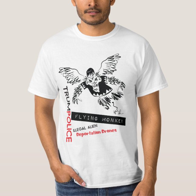 Camiseta Polícia da deporta16cao do macaco do vôo (Frente)
