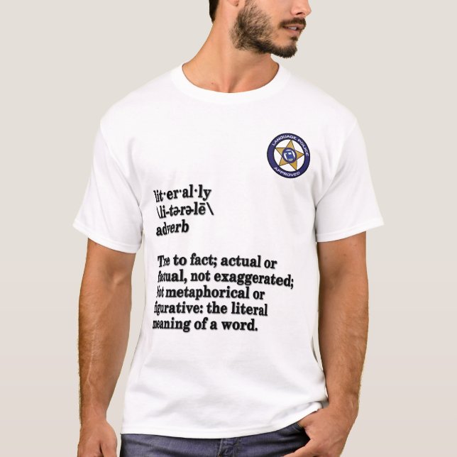 Camiseta Polícia da língua - literalmente (Frente)