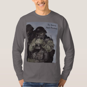 Camiseta Polícia da SWAT para servir e proteger a manga lon