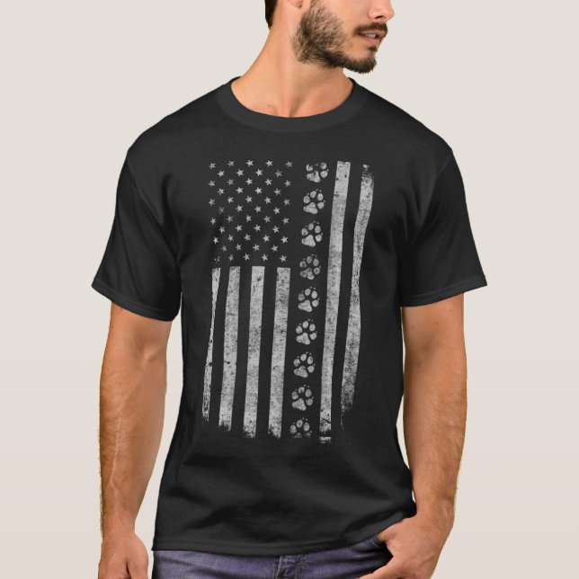 Camiseta Polícia de Bandeira Americana de Cachorro K9 - DES (Frente)