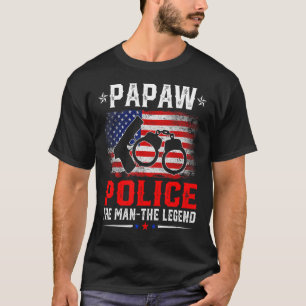 Camiseta Polícia de Bandeira Americana Incomodada Papaw Leg